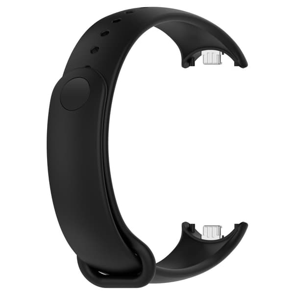 Bizon Strap Watch Dots Silikoniranneke Xiaomi Smart Band 9/9 NFC/8:lle, Musta