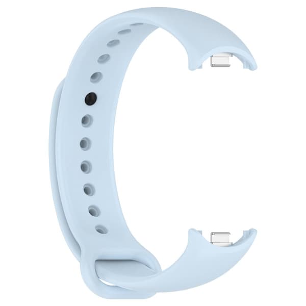 Bizon Strap Watch Dots Silikonarmband för Xiaomi Smart Band 9 / 9 NFC / 8, Ljusblå
