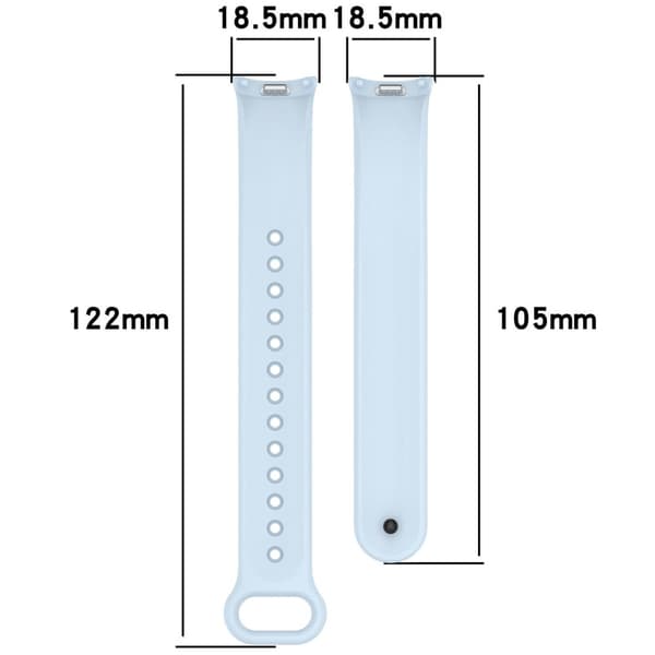 Bizon Strap Watch Dots Silikonarmband för Xiaomi Smart Band 9 / 9 NFC / 8, Ljusblå