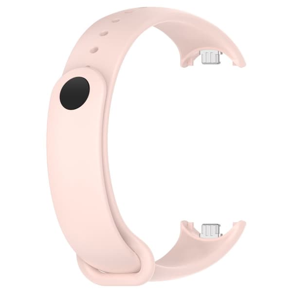Bizon Strap Watch Dots silikoniranneke Xiaomi Smart Band 9/9 NFC/8:lle, vaaleanpunainen