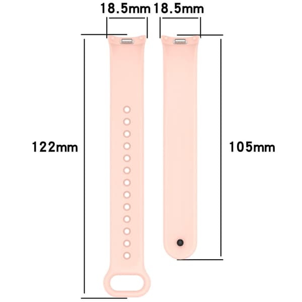 Bizon Strap Watch Dots silikoniranneke Xiaomi Smart Band 9/9 NFC/8:lle, vaaleanpunainen