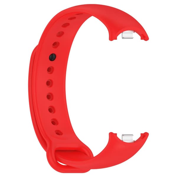 Bizon Strap Watch Dots silikoniranneke Xiaomi Smart Band 9/9 NFC/8:lle, punainen