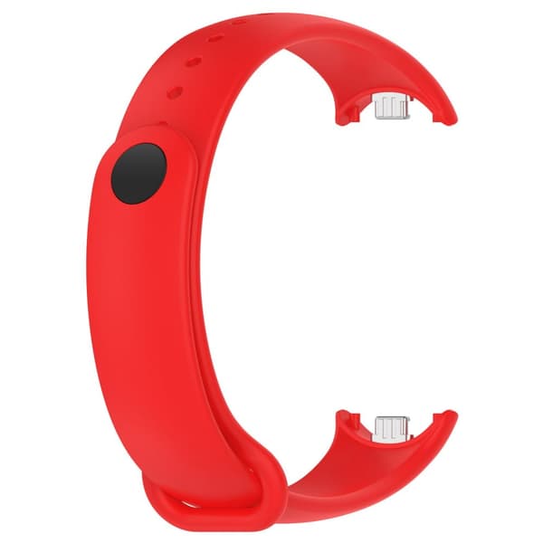 Bizon Strap Watch Dots silikoniranneke Xiaomi Smart Band 9/9 NFC/8:lle, punainen