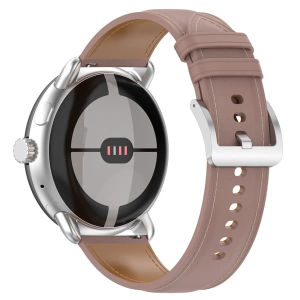 Bizon Strap Watch Casual Läderarmband 41 mm för Pixel Watch 3/Watch 2/Watch 1, Rosa