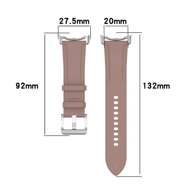 Bizon Strap Watch Casual Läderarmband 41 mm för Pixel Watch 3/Watch 2/Watch 1, Rosa