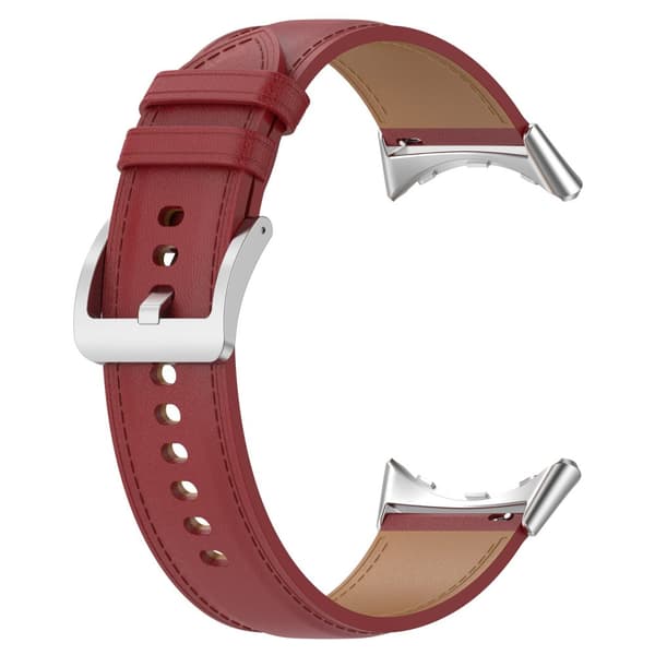 Bizon Strap Watch Casual Læderrem 41 mm til Pixel Watch 3/Watch 2/Watch 1, Bordeauxrød