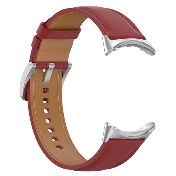 Bizon Strap Watch Casual Læderrem 41 mm til Pixel Watch 3/Watch 2/Watch 1, Bordeauxrød