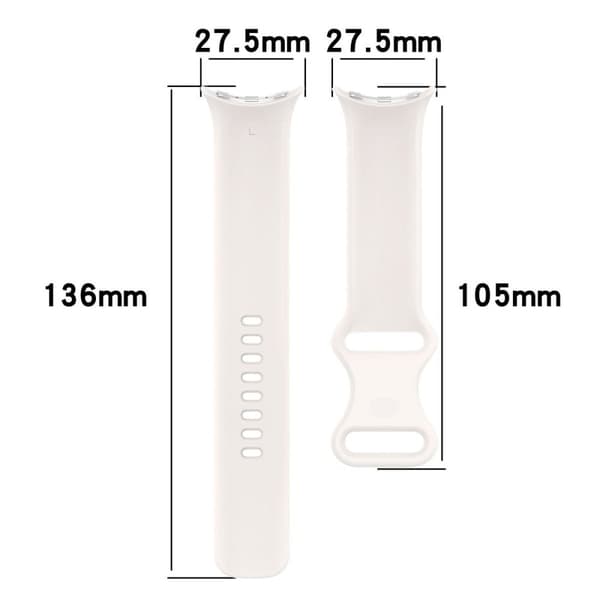 Bizon urrem i silikone, 41 mm, til Google Pixel Watch 3/Watch 2/Watch 1, perlemor