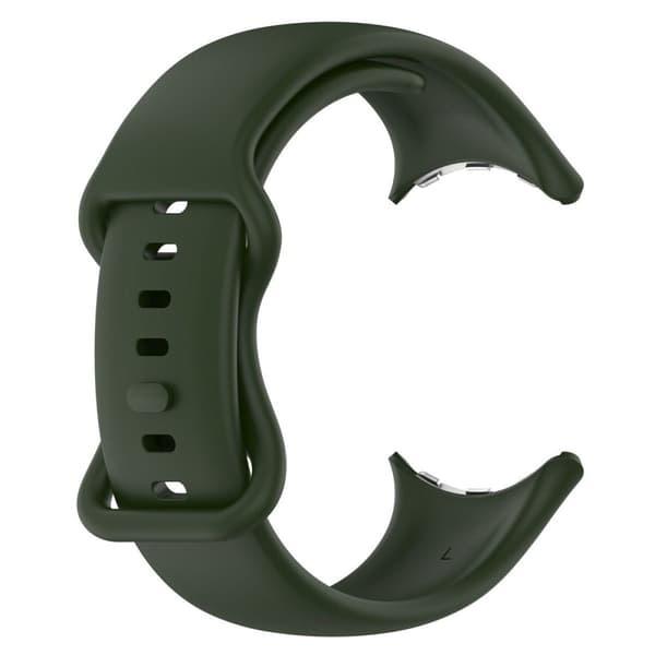 Bizon klockarmband i silikon, 41 mm, för Google Pixel Watch 3/Watch 2/Watch 1, mörkgrön