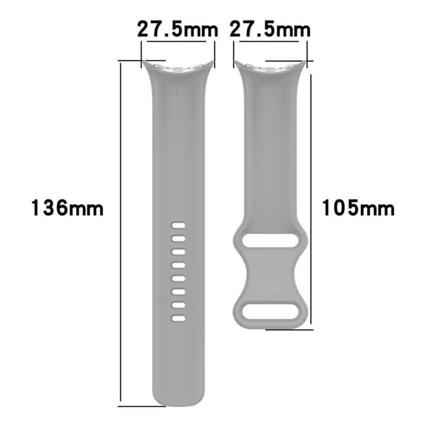 Bizon klockarmband i silikon, 41 mm, för Google Pixel Watch 3/Watch 2/Watch 1, grå