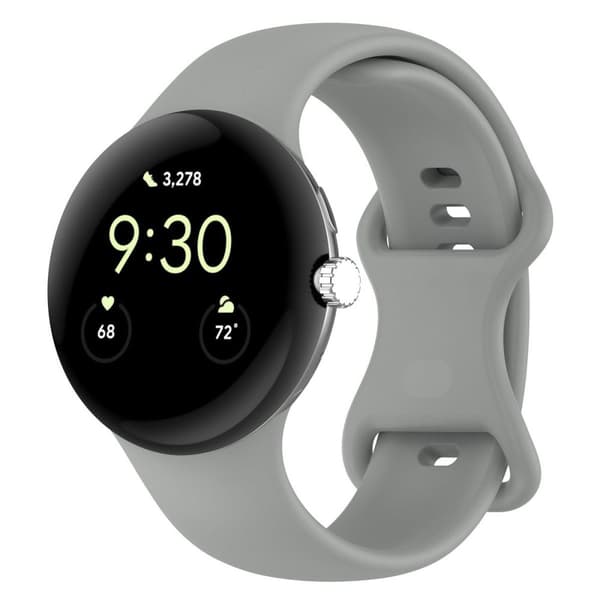 Bizon klockarmband i silikon, 41 mm, för Google Pixel Watch 3/Watch 2/Watch 1, grå