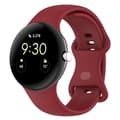 Miniatyrbillede 1 af 5: Bizon Urrem Silikone S 41mm til Google Pixel Watch 3/Watch 2/Watch 1, Karmin