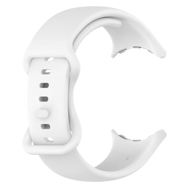Bizon Silicone Strap -kelloranneke S 41 mm Google Pixel Watch 3/Watch 2/Watch 1 -älykellolle, valkoinen