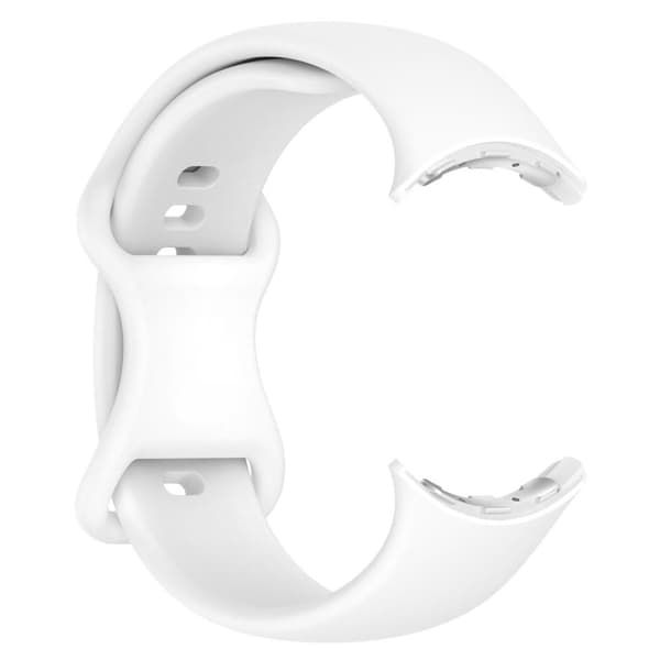 Bizon Silicone Strap -kelloranneke S 41 mm Google Pixel Watch 3/Watch 2/Watch 1 -älykellolle, valkoinen