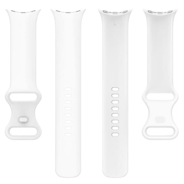Bizon Silicone Strap -kelloranneke S 41 mm Google Pixel Watch 3/Watch 2/Watch 1 -älykellolle, valkoinen