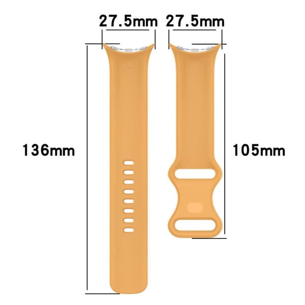 Bizon Urrem Silikone S 41mm til Google Pixel Watch 3/Watch 2/Watch 1, Gul