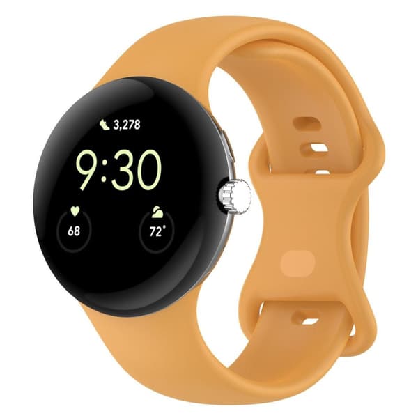 Bizon Urrem Silikone S 41mm til Google Pixel Watch 3/Watch 2/Watch 1, Gul