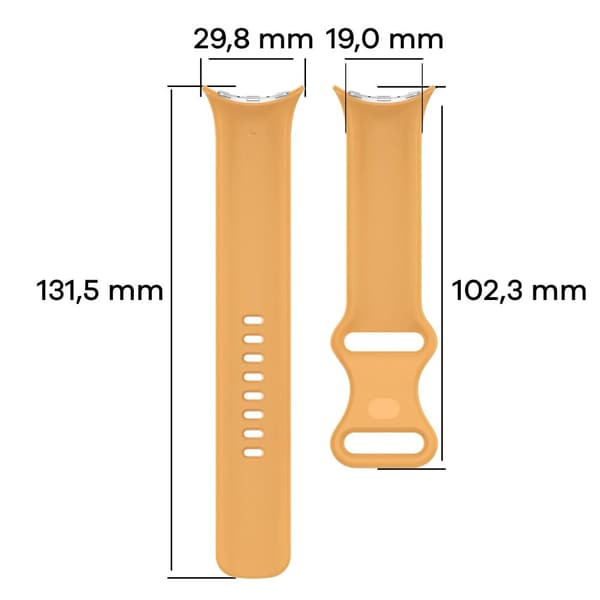 Bizon Strap Watch Silikone S til Google Pixel Watch 3 (45 mm), Gul