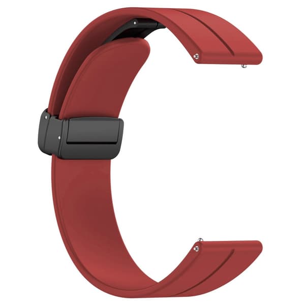 Bizon armband i silikon, L 22 mm för smartklocka, vinröd