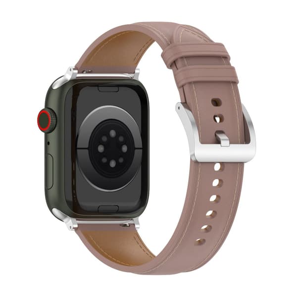 Bizon Strap Watch Casual Læderrem til Apple Watch 38/40/41mm/S10 42mm, Pink