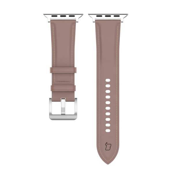 Bizon Strap Watch Casual Læderrem til Apple Watch 38/40/41mm/S10 42mm, Pink