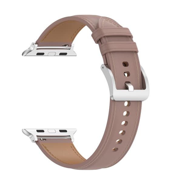 Bizon Strap Watch Casual Læderrem til Apple Watch 38/40/41mm/S10 42mm, Pink