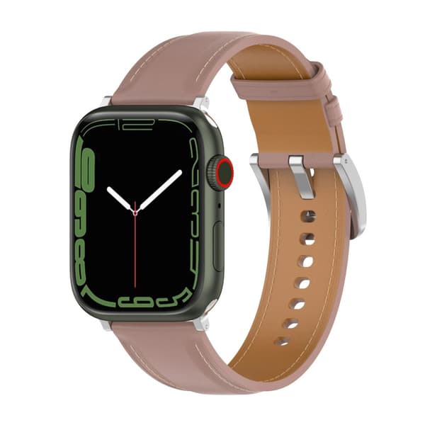 Bizon Strap Watch Casual Læderrem til Apple Watch 38/40/41mm/S10 42mm, Pink