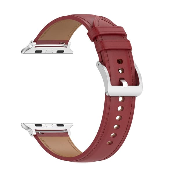 Bizon Strap Watch Casual Läderarmband för Apple Watch 38/40/41mm/S10 42mm, Röd