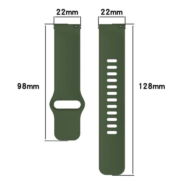 Bizon Strap Watch Silicone Pro H QuickRelease 22mm Mörkgrönt Smartwatch-armband