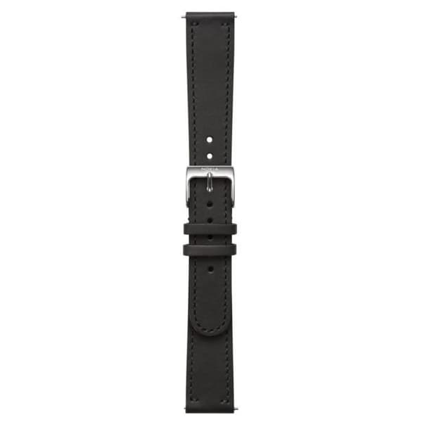 18mm svart läderrem för Nokia Steel and Steel HR 36mm smartklockor - Nokia