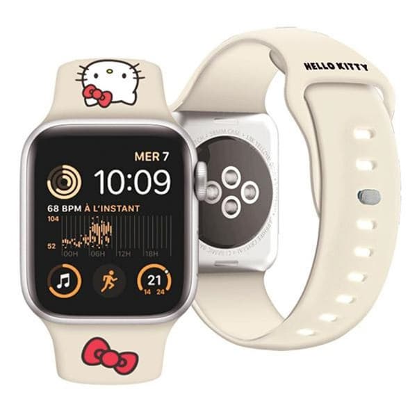 Hello Kitty Silikon Kitty Head - Rem för Apple Watch 38/40/41 mm (beige)