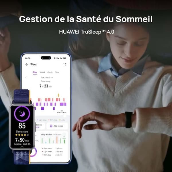 HUAWEI Band 9, Armbandsklocka, iOS Android, TruSleep 4.0, 14 dagar användning, 100 träningslägen, Svart