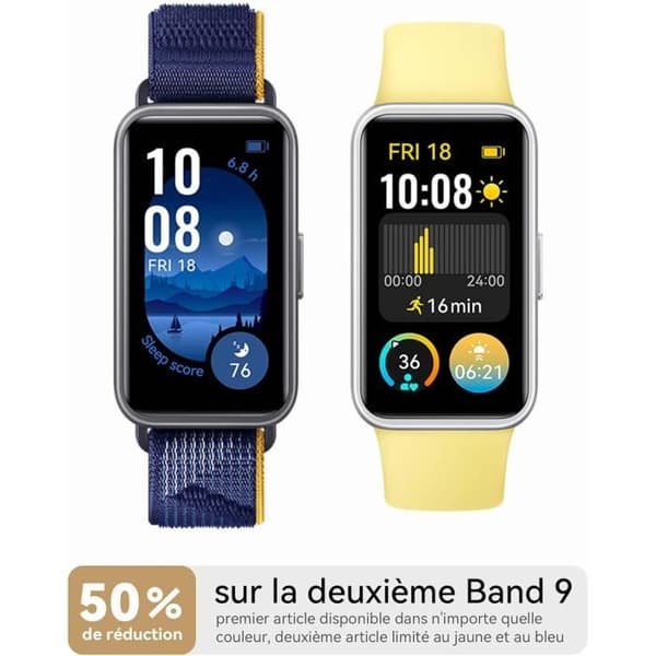 HUAWEI Band 9, Armbandsklocka, iOS Android, TruSleep 4.0, 14 dagar användning, 100 träningslägen, Svart
