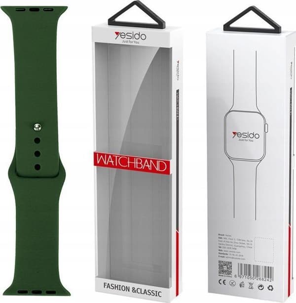 Yesido WB44 armband i silikon för iWatch S 42/44/45 (97+118) 43 ALFALF/GRÖN
