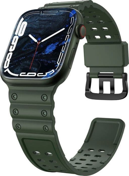 Hurtel Rem Triple Skydd Apple Watch SE, 8, 7, 6, 5, 4, 3, 2, 1 (41, 40, 38 mm) armband grön