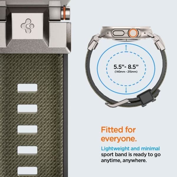Armband - SPIGEN - DuraPro Armor - Kompatibel med Apple Watch - Militärgrön - Slim skydd