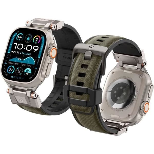 Armband - SPIGEN - DuraPro Armor - Kompatibel med Apple Watch - Militärgrön - Slim skydd
