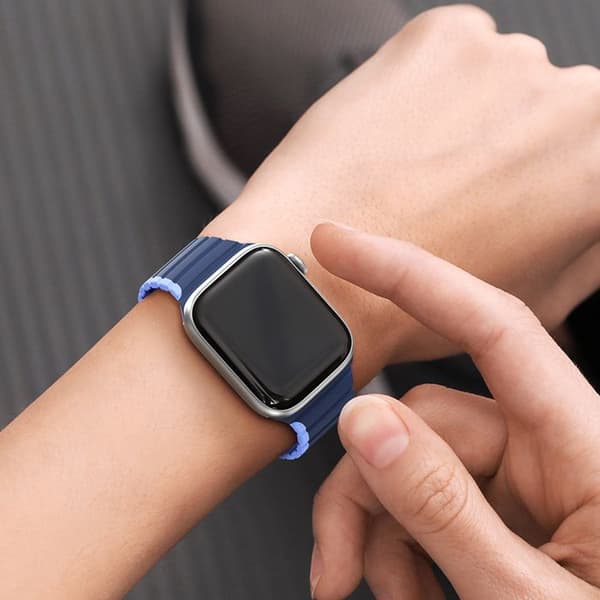 Armband för Apple Watch 1/2/3/4/5/6/7/8/9/SE/SE 2 (38/40/41mm) Serie LD DUX DUCIS Svart / Gul