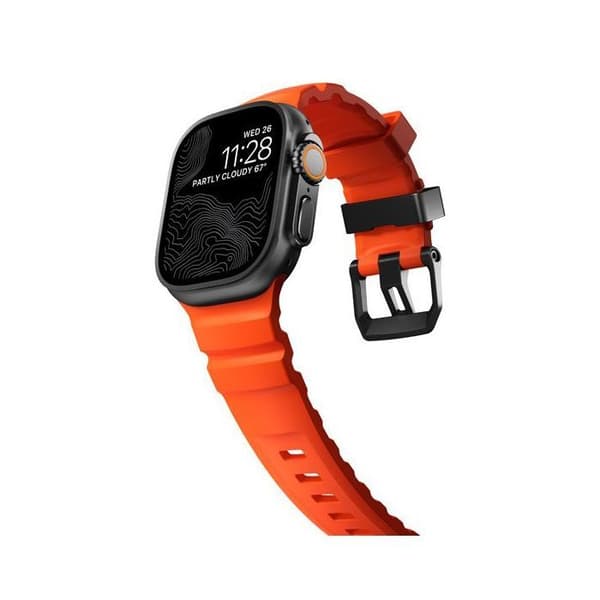 Nomad Armband Rocky Point för Apple Watch 42mm / 44mm / 45mm / 49mm - Magma / Svart - NM014865858