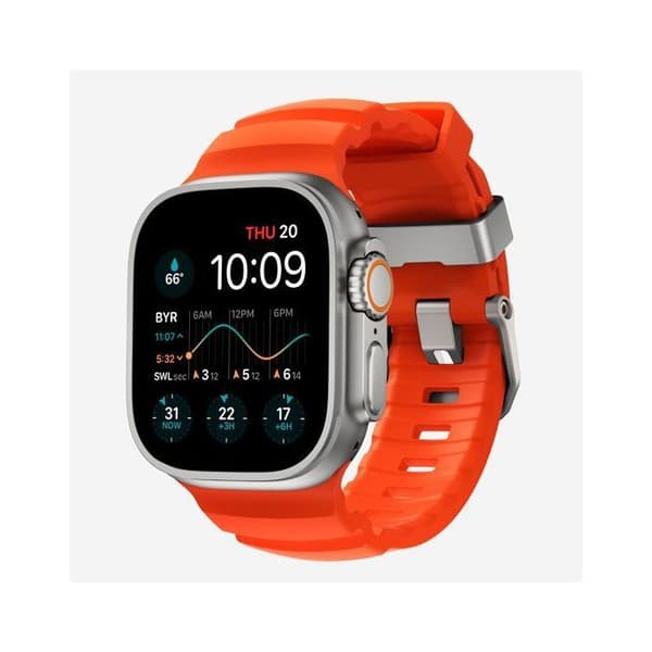 Nomad Armband Rocky Point för Apple Watch 42mm / 44mm / 45mm / 49mm - Magma / Grå - NM014872858