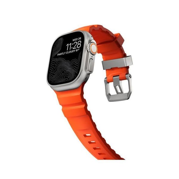 Nomad Armband Rocky Point för Apple Watch 42mm / 44mm / 45mm / 49mm - Magma / Grå - NM014872858