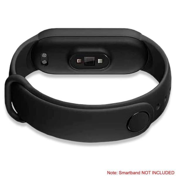 OCIODUAL Silikonersättningsarmband kompatibelt med Xiaomi Mi Smart Band 5 6 Svart mjukt band Anti-Lost Bandbyte
