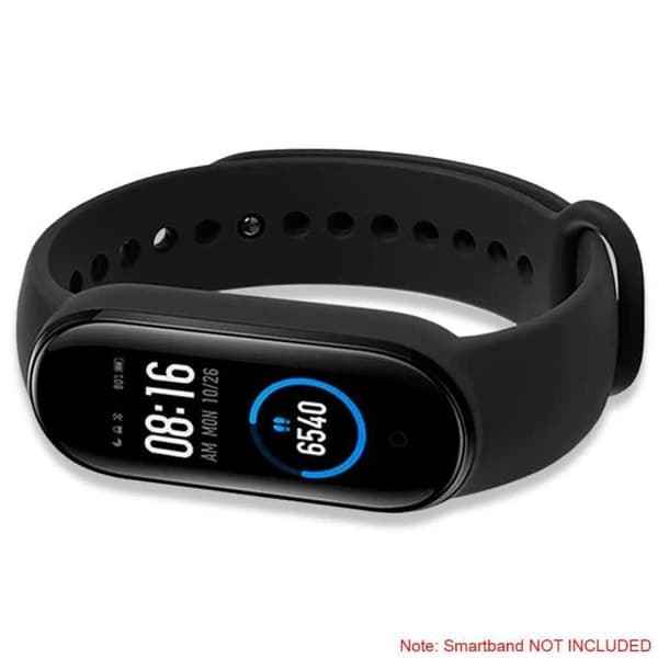 OCIODUAL Silikonersättningsarmband kompatibelt med Xiaomi Mi Smart Band 5 6 Svart mjukt band Anti-Lost Bandbyte