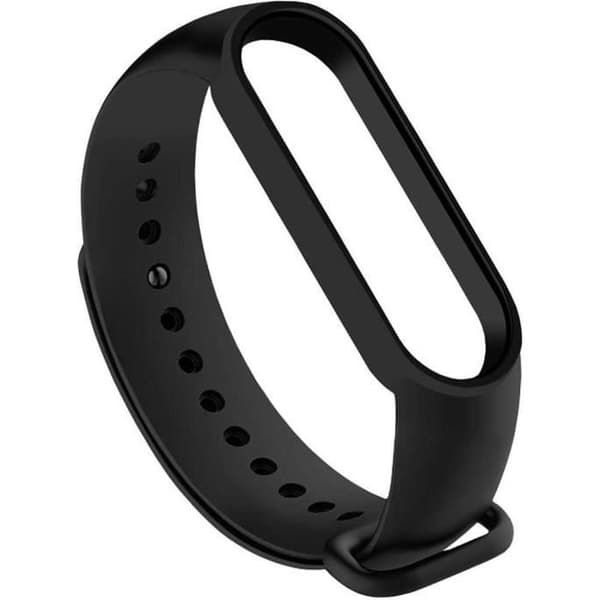 OCIODUAL Silikonersättningsarmband kompatibelt med Xiaomi Mi Smart Band 5 6 Svart mjukt band Anti-Lost Bandbyte