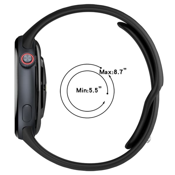 INF Tyylikäs silikonihihna Vivo Watch 5:lle Musta