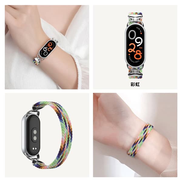 INF Stilfuld Nylon Elastisk Xiaomi Mi Band 9 Rem Armbånd