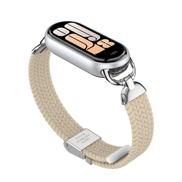 INF Snyggt flätat spänneband för Xiaomi Mi Band 9/10 Aprikos