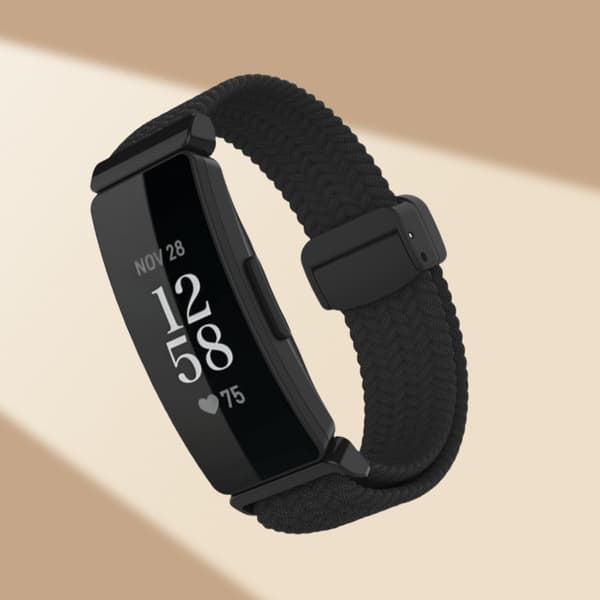 INF Tyylikäs kudottu nailoninen magneettinen ranneke Fitbit Inspire 3:lle Musta
