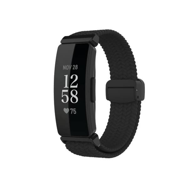 INF Tyylikäs kudottu nailoninen magneettinen ranneke Fitbit Inspire 3:lle Musta