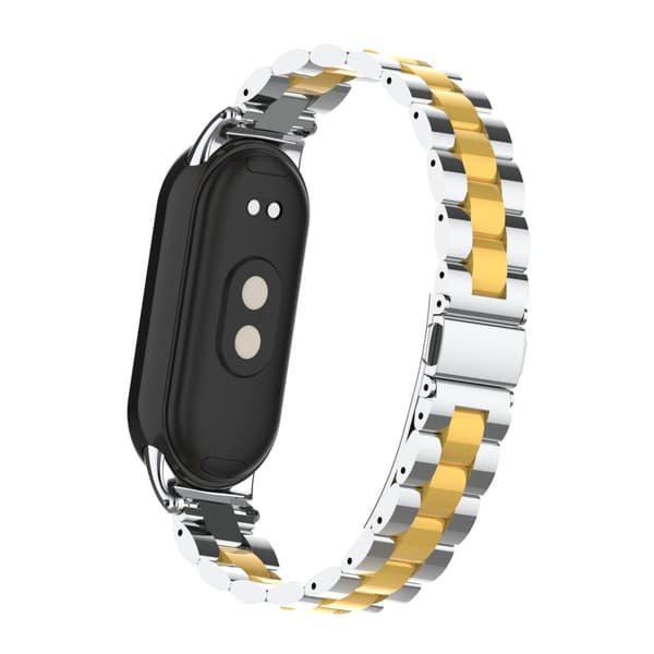 INF Stilig armbånd i rustfritt stål for Xiaomi Mi Band 9 Sølv